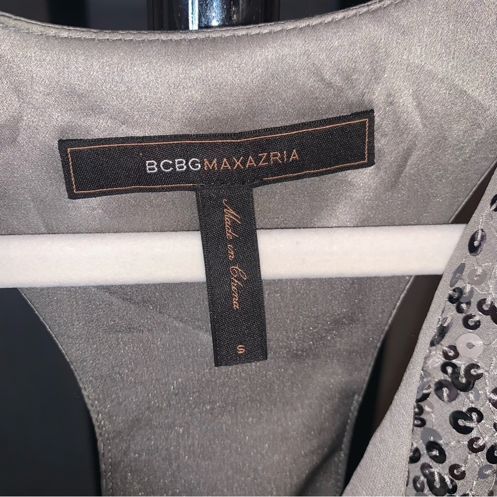 BCBGMaxAzria Silver Sequin Blouse - Picture 2 of 5